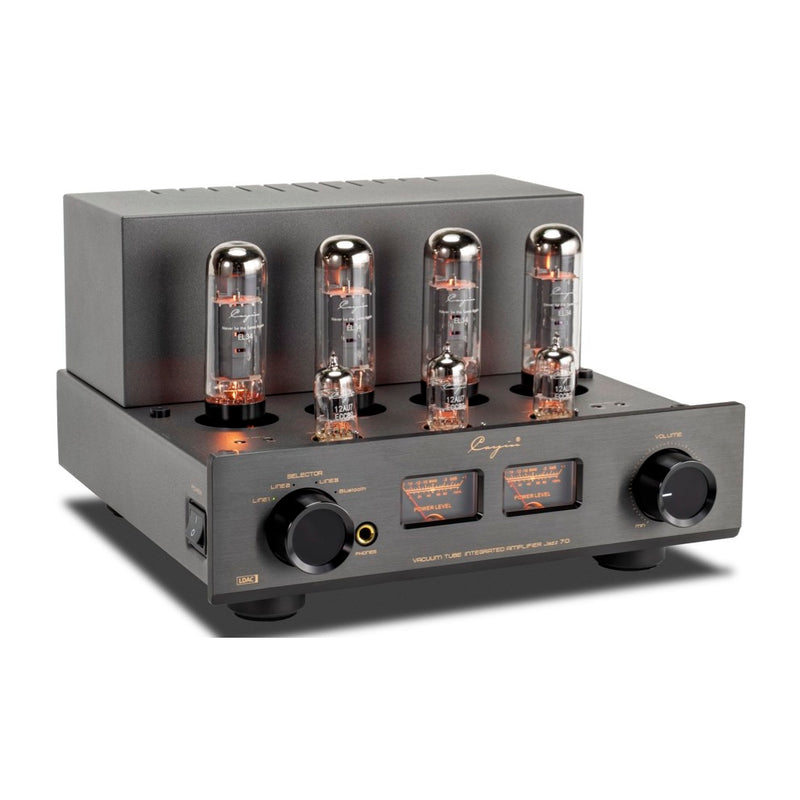 Cayin Jazz 70 EL34 Bluetooth tube integrated amplifier, black, front view