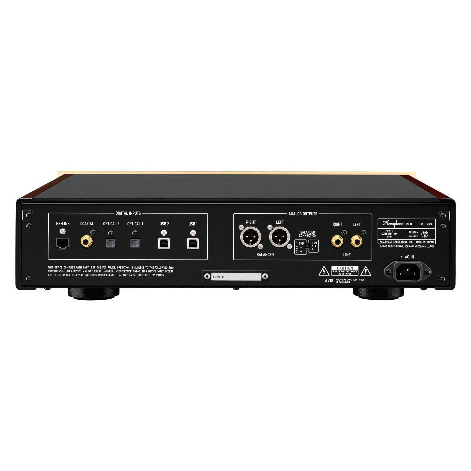 Accuphase DC-500 DAC - rear panel
