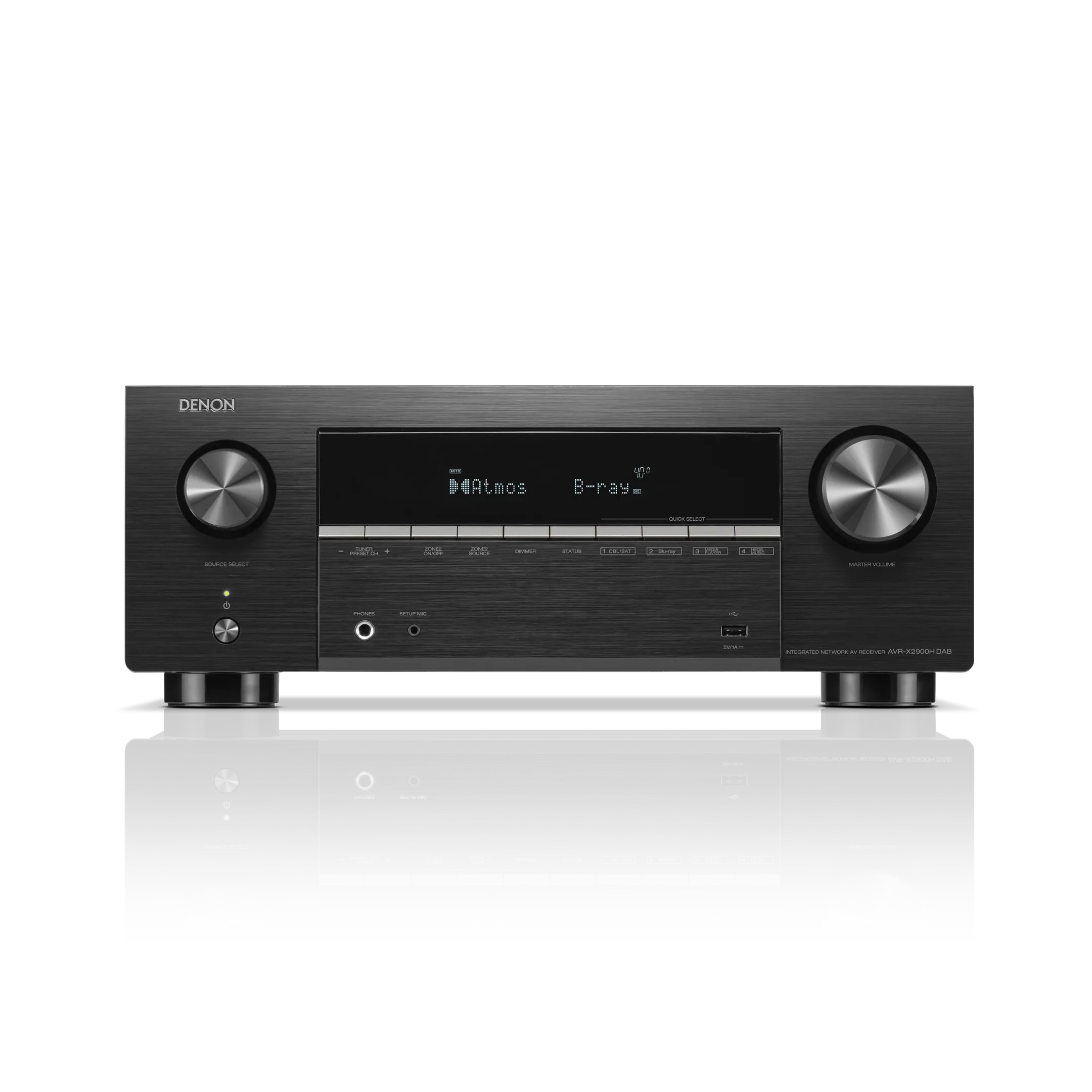 Denon - AVR-X2900H DAB - 7.2 Ch. 95W 4K/8K AV Receiver with Dolby Atmos & HEOS