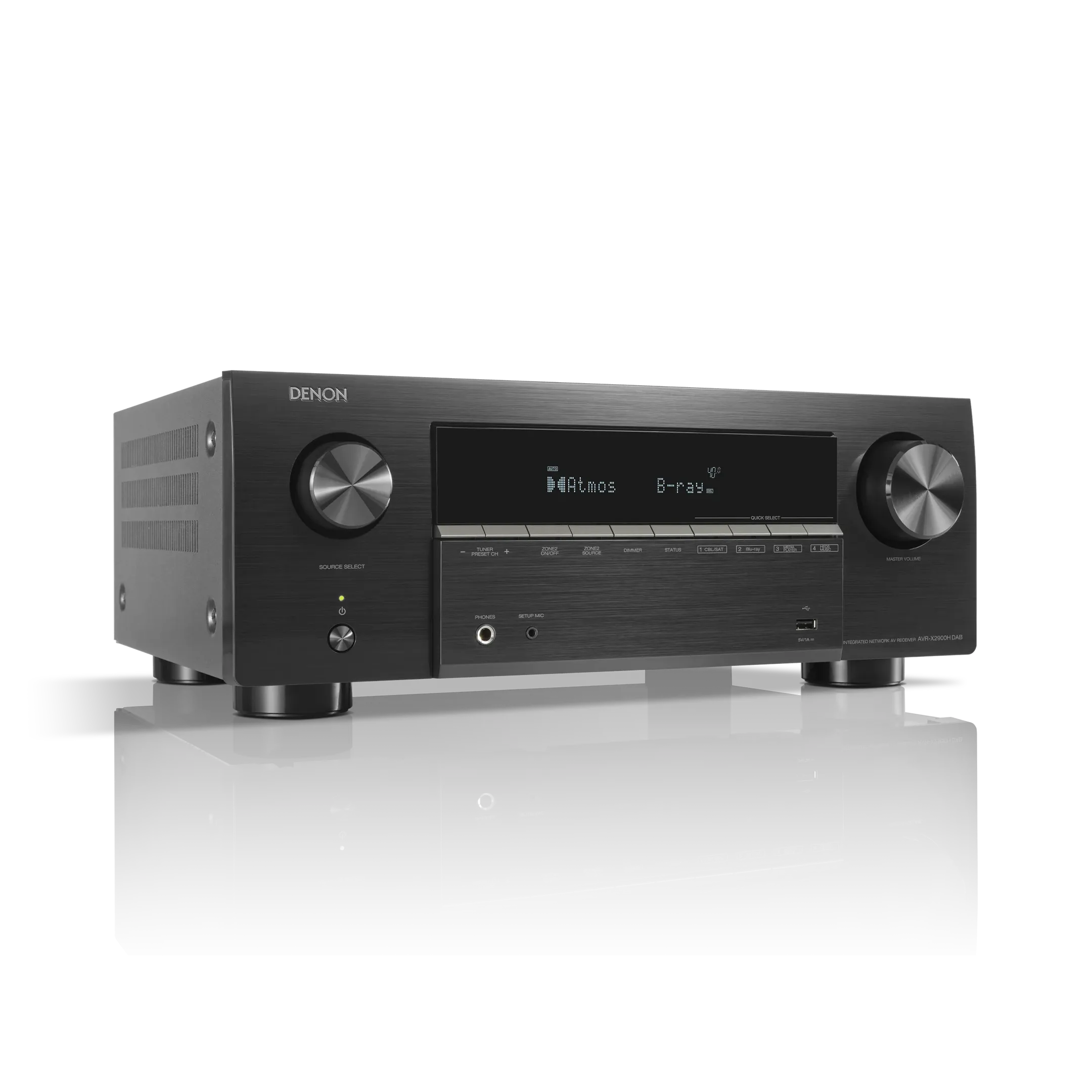 Denon - AVR-X2900H DAB - 7.2 Ch. 95W 4K/8K AV Receiver with Dolby Atmos & HEOS