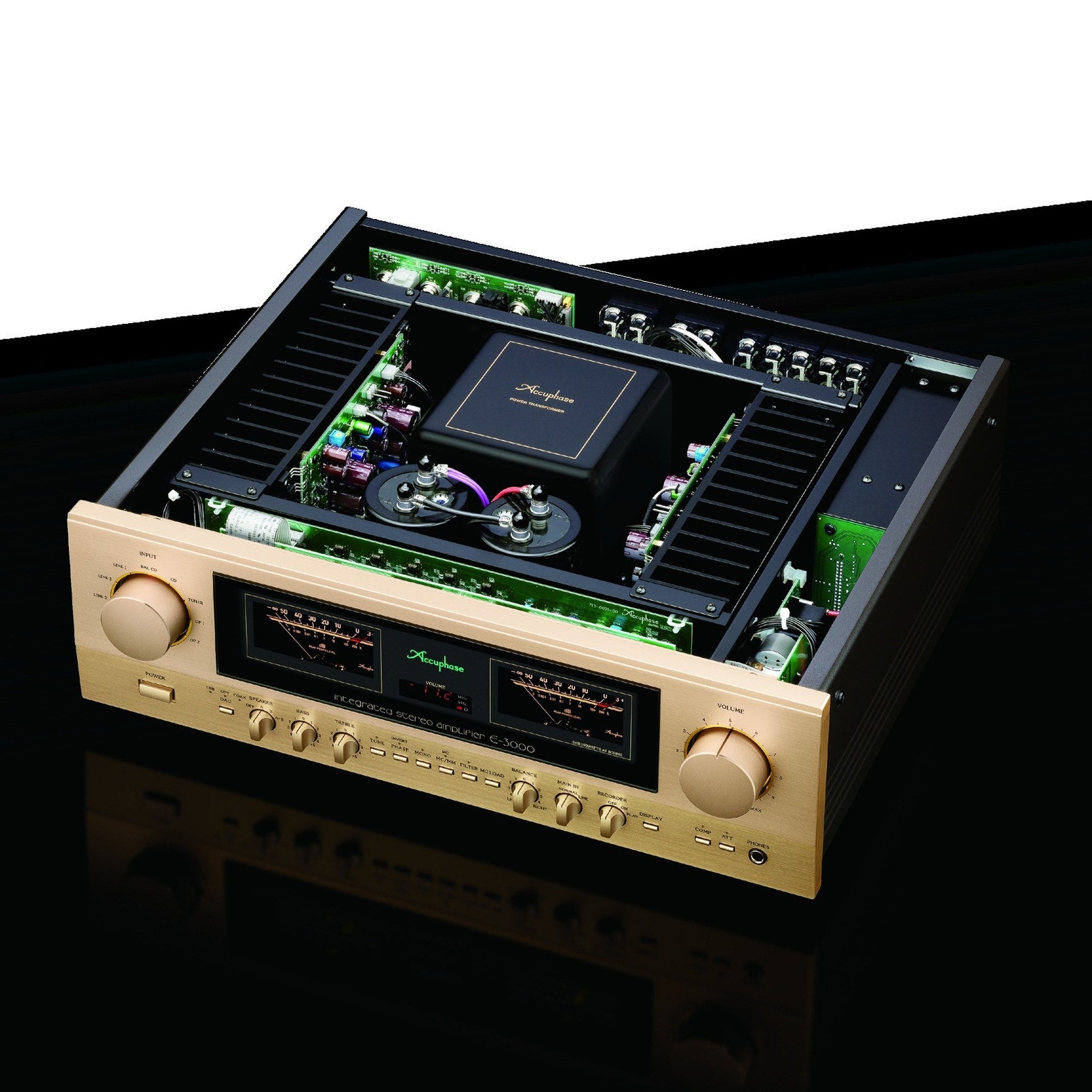 Accuphase E-3000 Integrated Amplifier - internal view, top cover removed