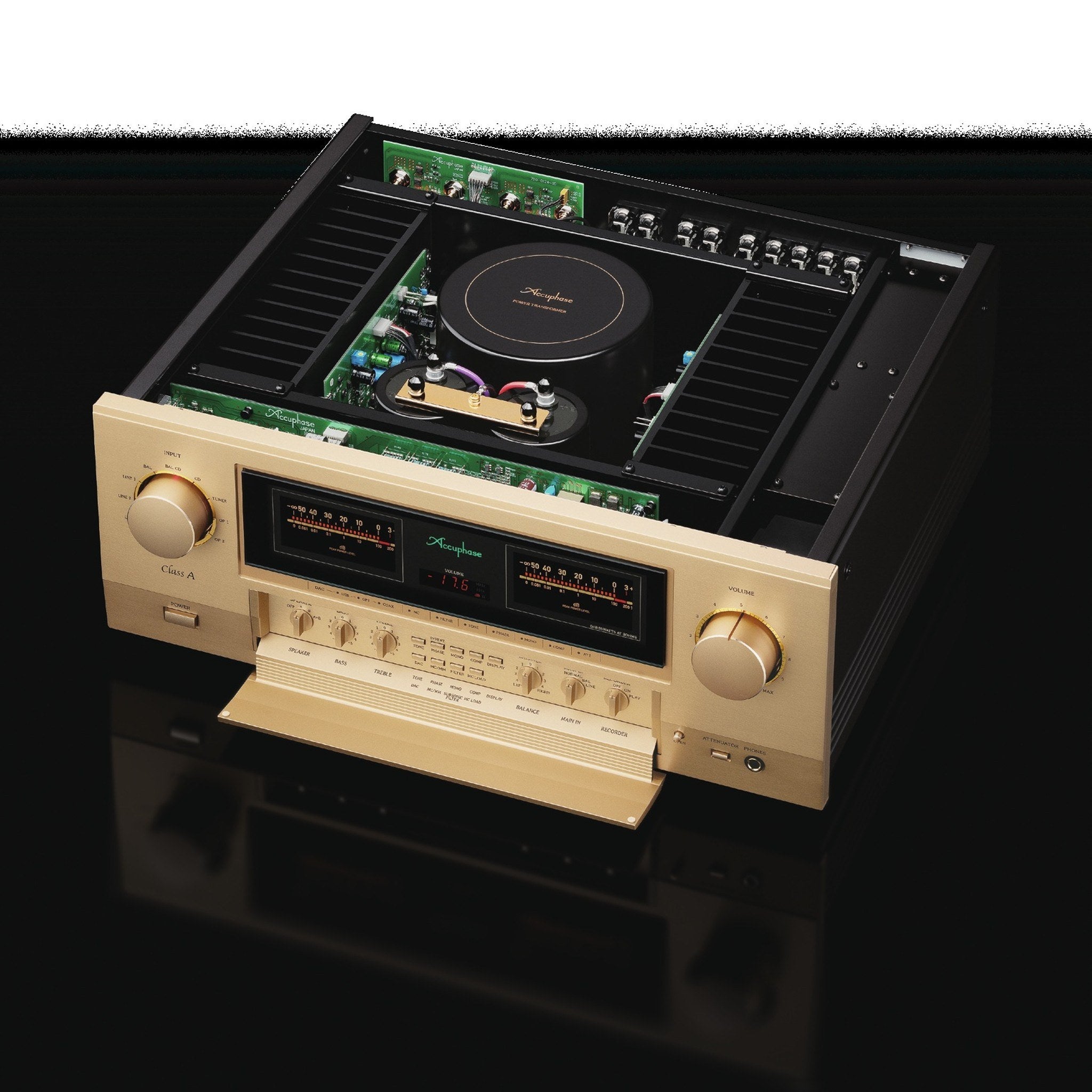 Accuphase E-700 Integrated Amplifier - internal view, top cover removed
