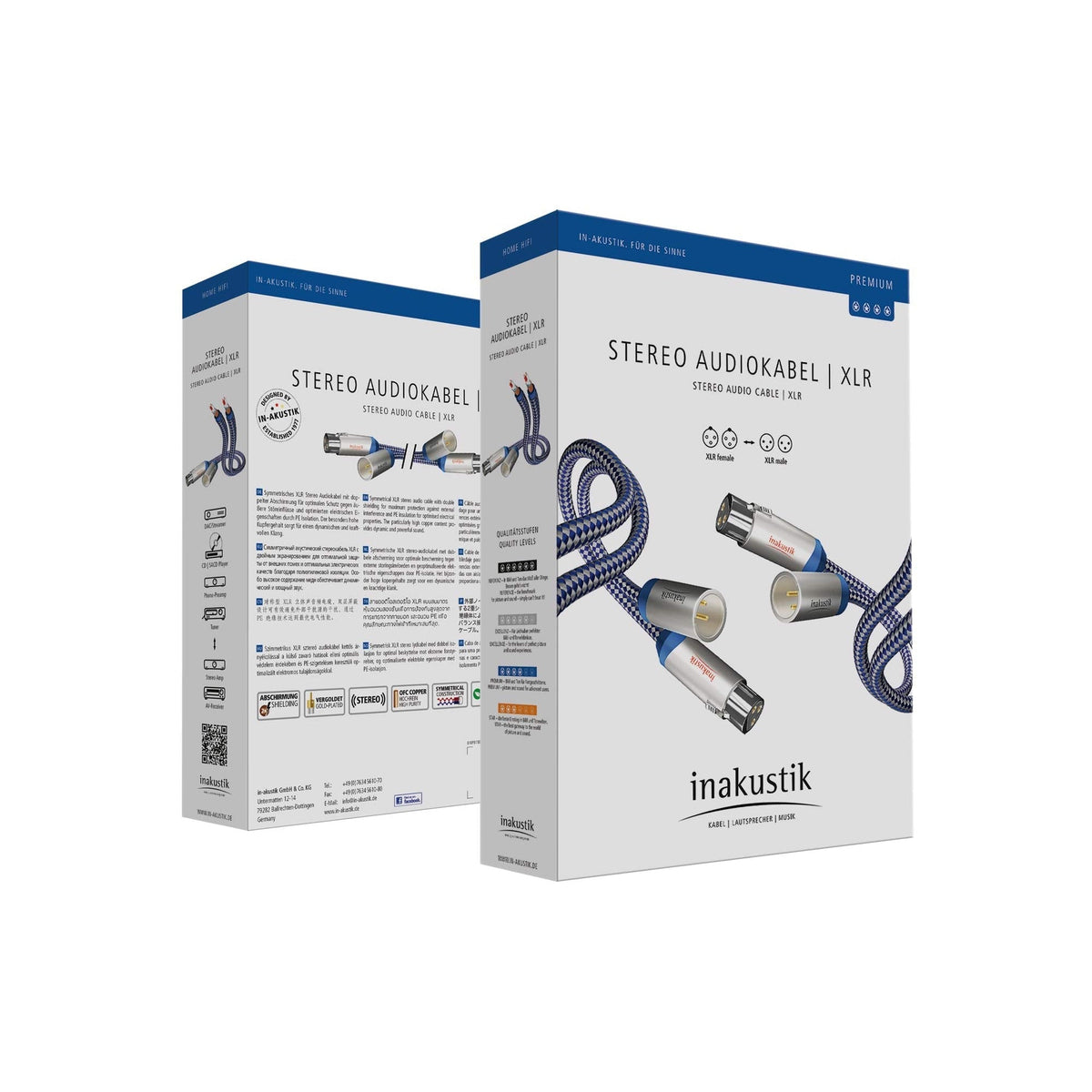 Inakustik - Premium Stereo XLR Male to XLR Female Interconnect cable Australia