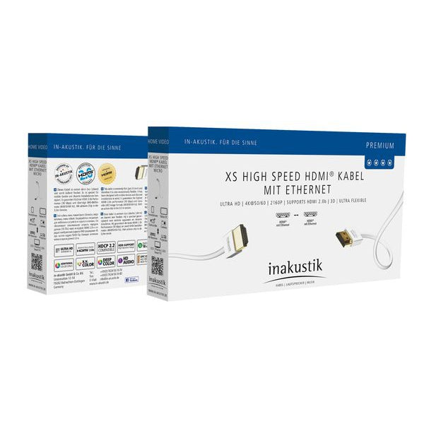 Inakustik - Premium XS Ultra thin (3.6mm) High Speed with Ethernet HDMI Cable Australia