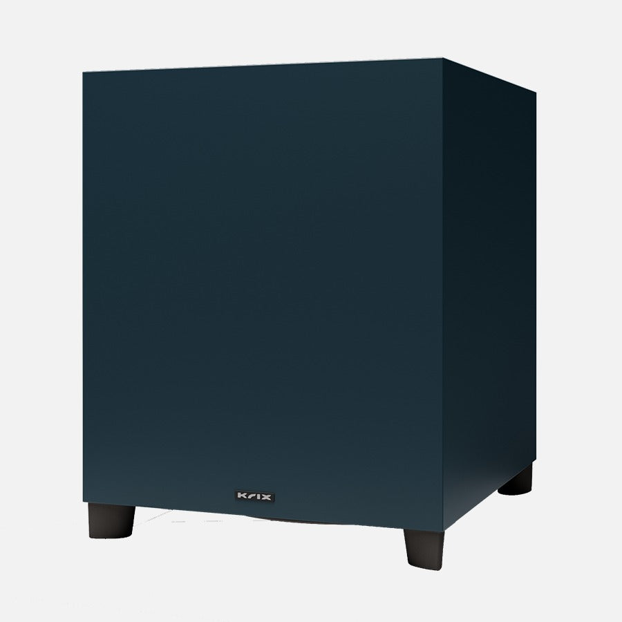 Krix - Seismix 3 Downfiring Evara - Subwoofer Australia Studio Navy finish, angled view