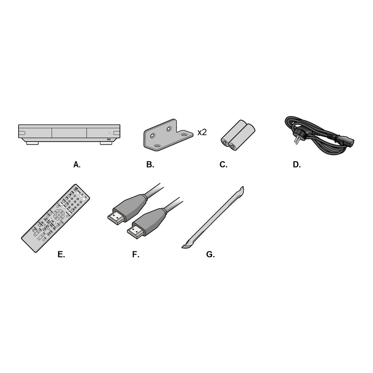 R_volution - Chassis DIY-X700 - Sony UBP-X700 Upgrade Kit Australia kit contents including chassis, rack ears, remote, HDMI cable, power cable and opening tool