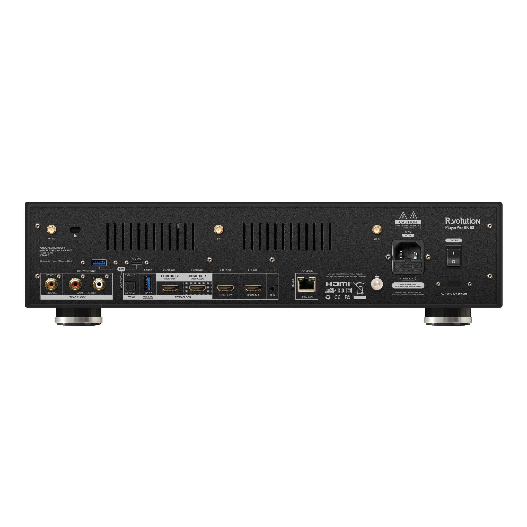 R_volution - PlayerPro 8K TV - Media Player Australia rear panel