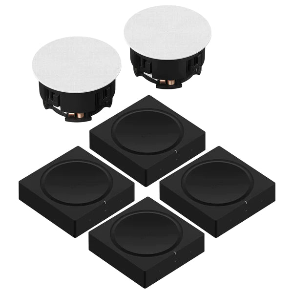 Sonos - 4 Sonos Amp Plus 1 In-Ceiling (In Pair) - In-Ceiling Speakers Australia