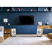 Triangle - BR05 - Bookshelf Speakers Australia Light Oak pair on the supplied bases in a living room