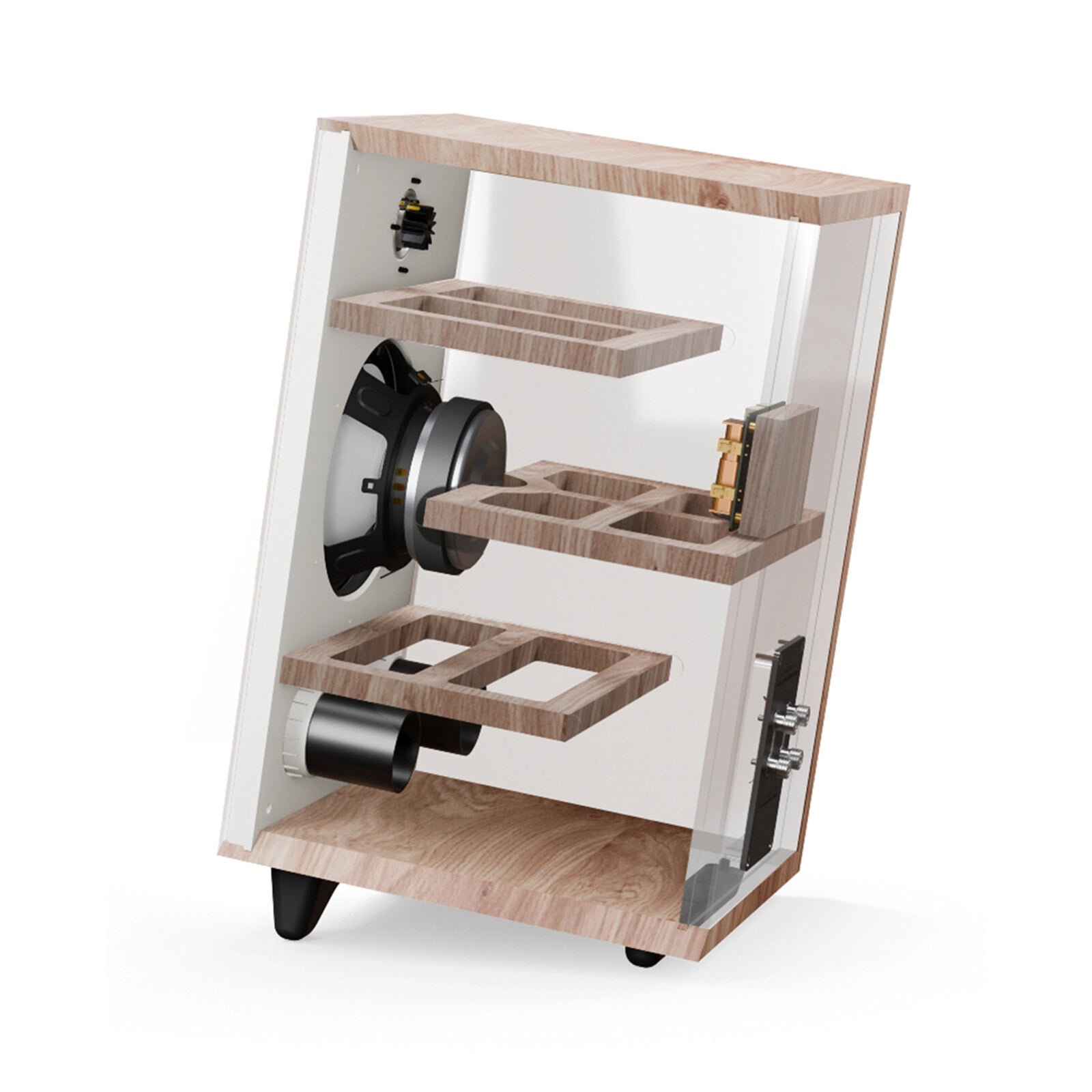 Triangle - BR05 - Bookshelf Speakers Australia Cabinet cutaway showing the DVAS bracing