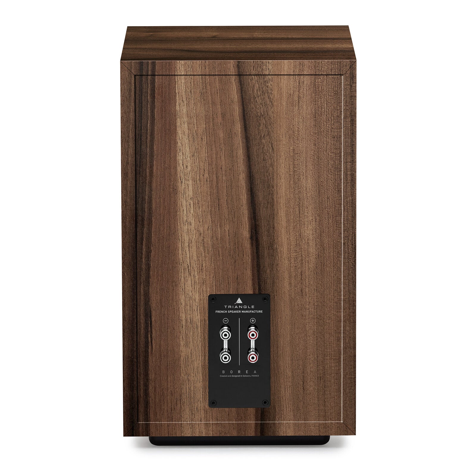 Triangle - BR05 - Bookshelf Speakers Australia Chestnut finish, rear view with dual binding posts