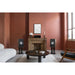 Triangle - BR05 - Bookshelf Speakers Australia Chestnut pair on S03 stands in a living room