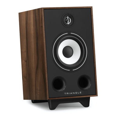Triangle - BR05 - Bookshelf Speakers Australia Chestnut finish, angled front view