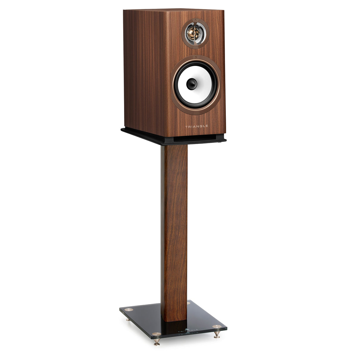 Triangle - Solstice 3 - Bookshelf Speaker in Teak on S05 stand Australia