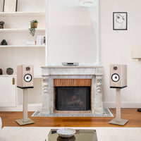 Triangle - Solstice 3 - Bookshelf Speakers in Birch in a living room Australia