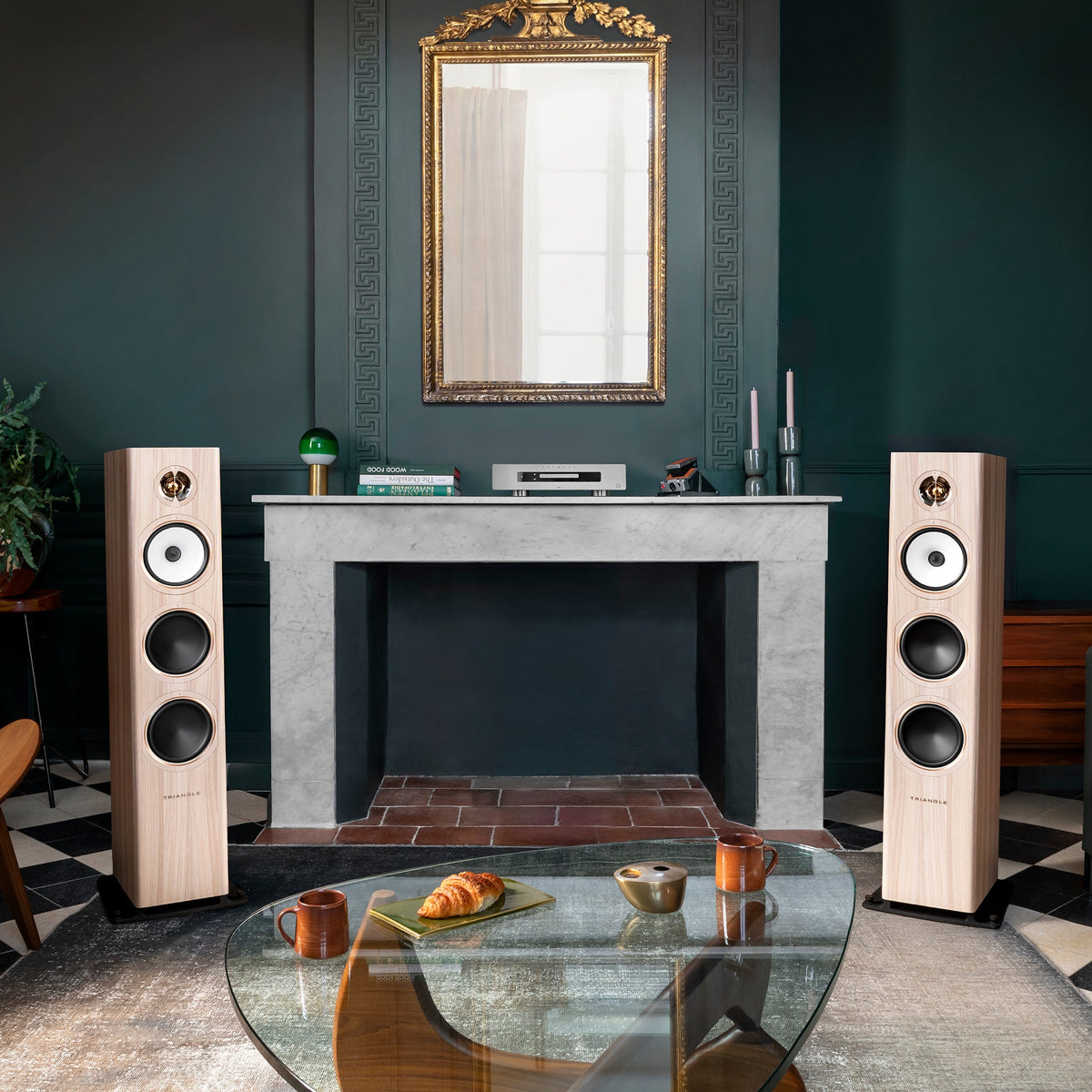 Triangle - Solstice 8 - Floorstanding Speakers in Birch in a living room Australia