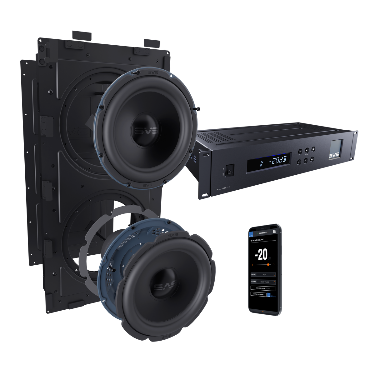SVS - 3000 In-Wall Sub & STA-800 D2 Amp Australia