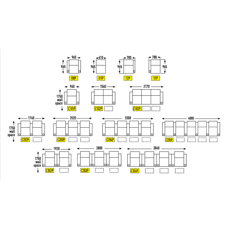 Row One - Prestige - Configurations (Straight) Australia
