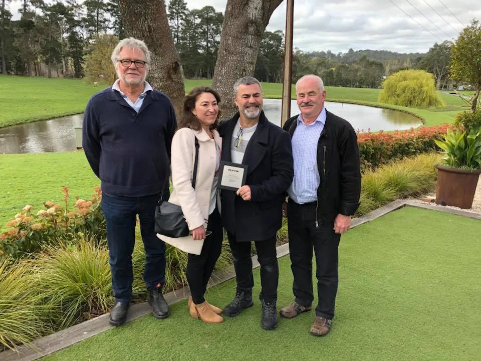 Mick and Carmelina from Sydney Hi-Fi Mona Vale with their Krix Dealer of the Year award